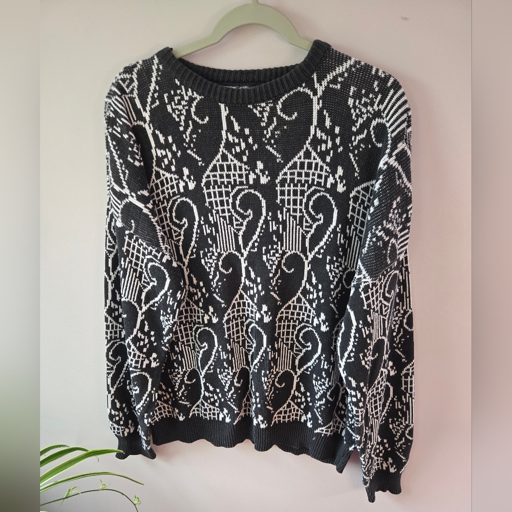 ​🧶 Vintage Sweater Graphix Abstract Knit Pullover sz large